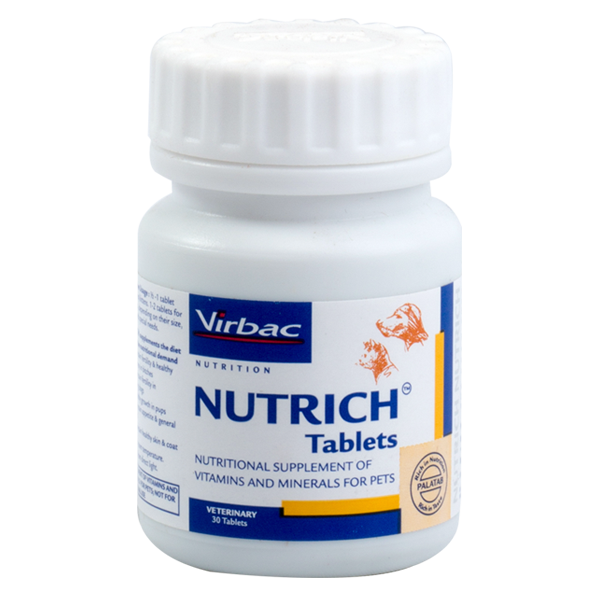 Nutrich is a nutritional supplement of vitamins and minerals for pets